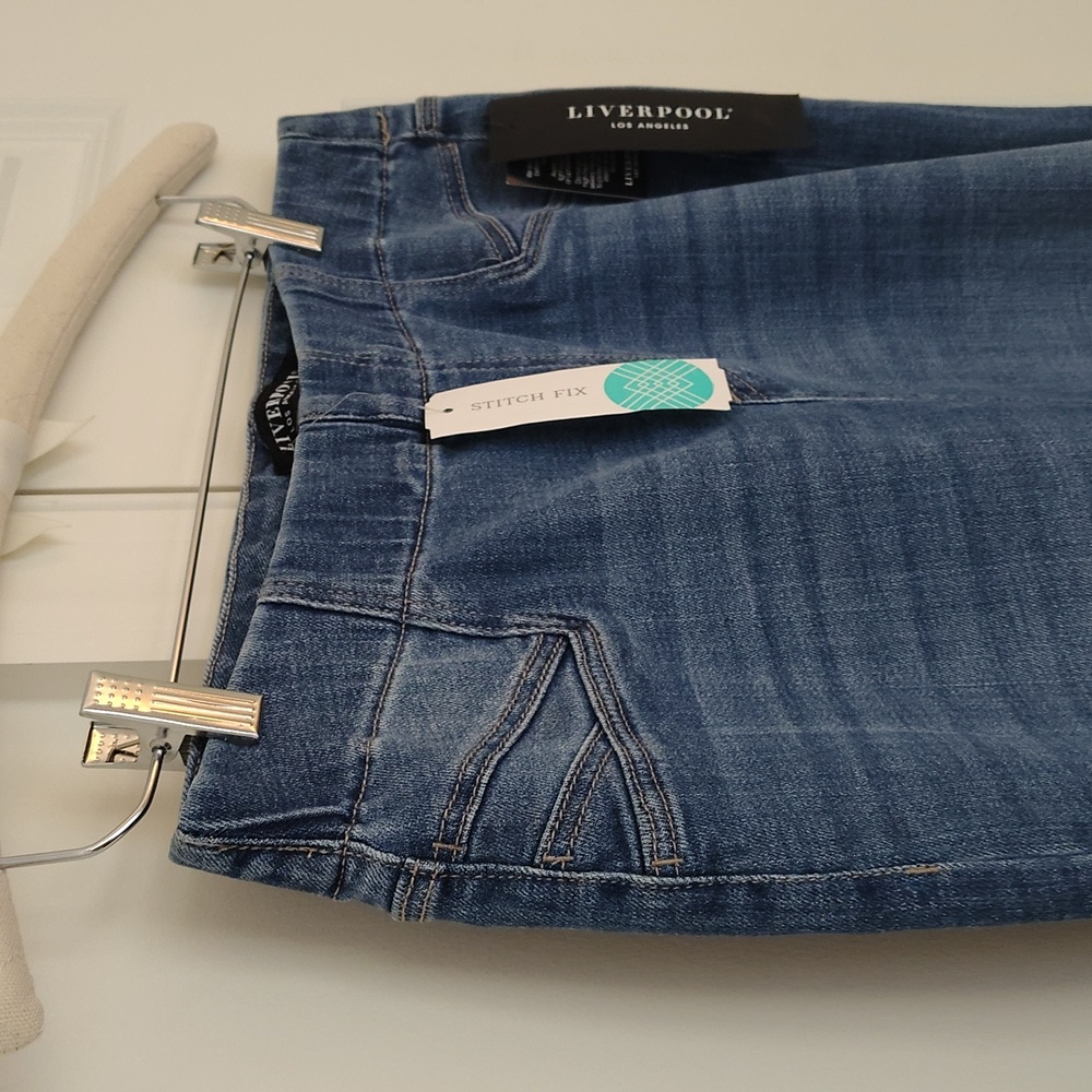 NWT Stitch Fix Liverpool Cat Eye Pull-On Skirt Indigo Color Rose Canyon 27/4 - Picture 5 of 16